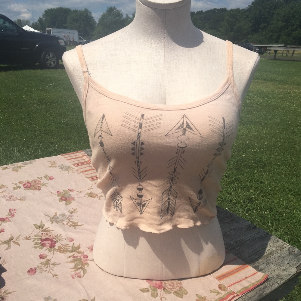 Peach Cropped Tank Top